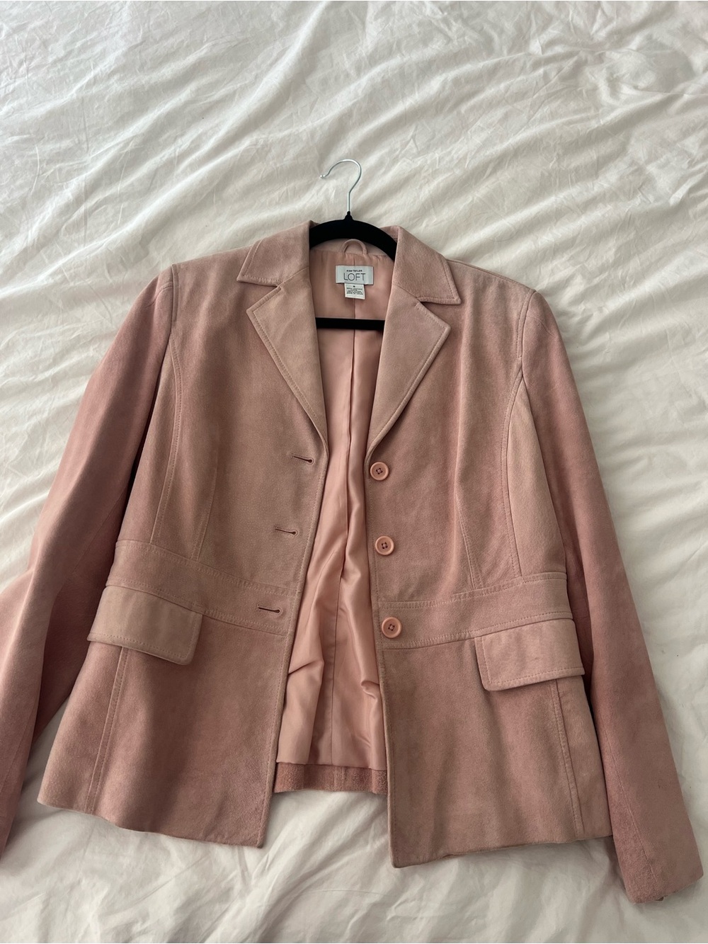 LOFT Dusty Pink Suede Blazer